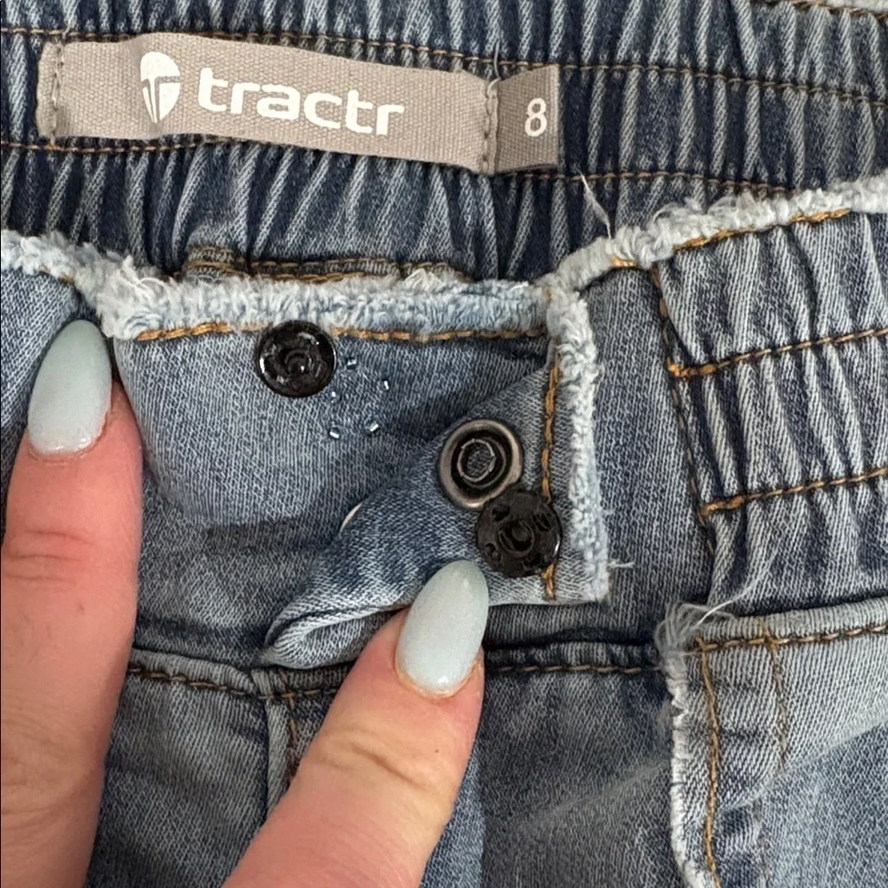 169. Tractr Kids Blue Patchwork Jeans Size 8 Girls